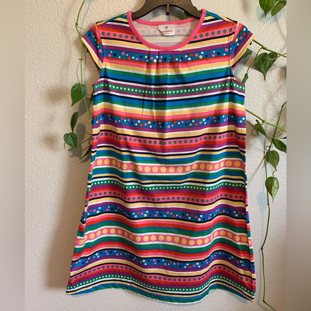 NEW Hanna Andersson girls dot stripe cap sleeve size 140/10